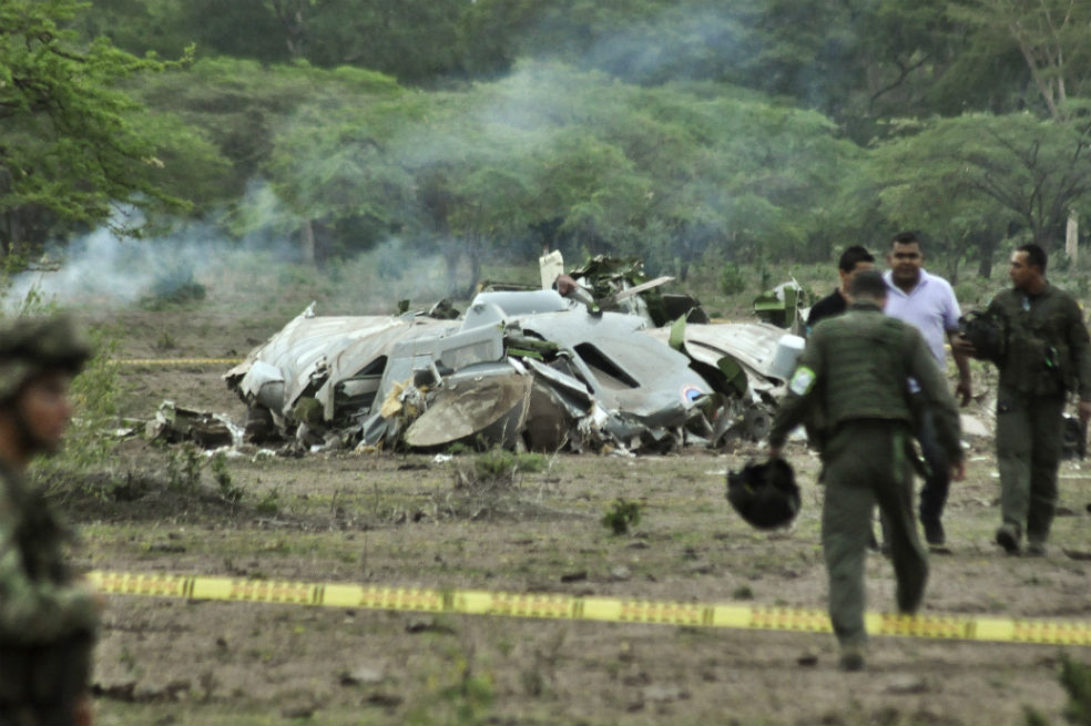 Imágenes del avión de la FAC accidentado en Codazzi, Cesar