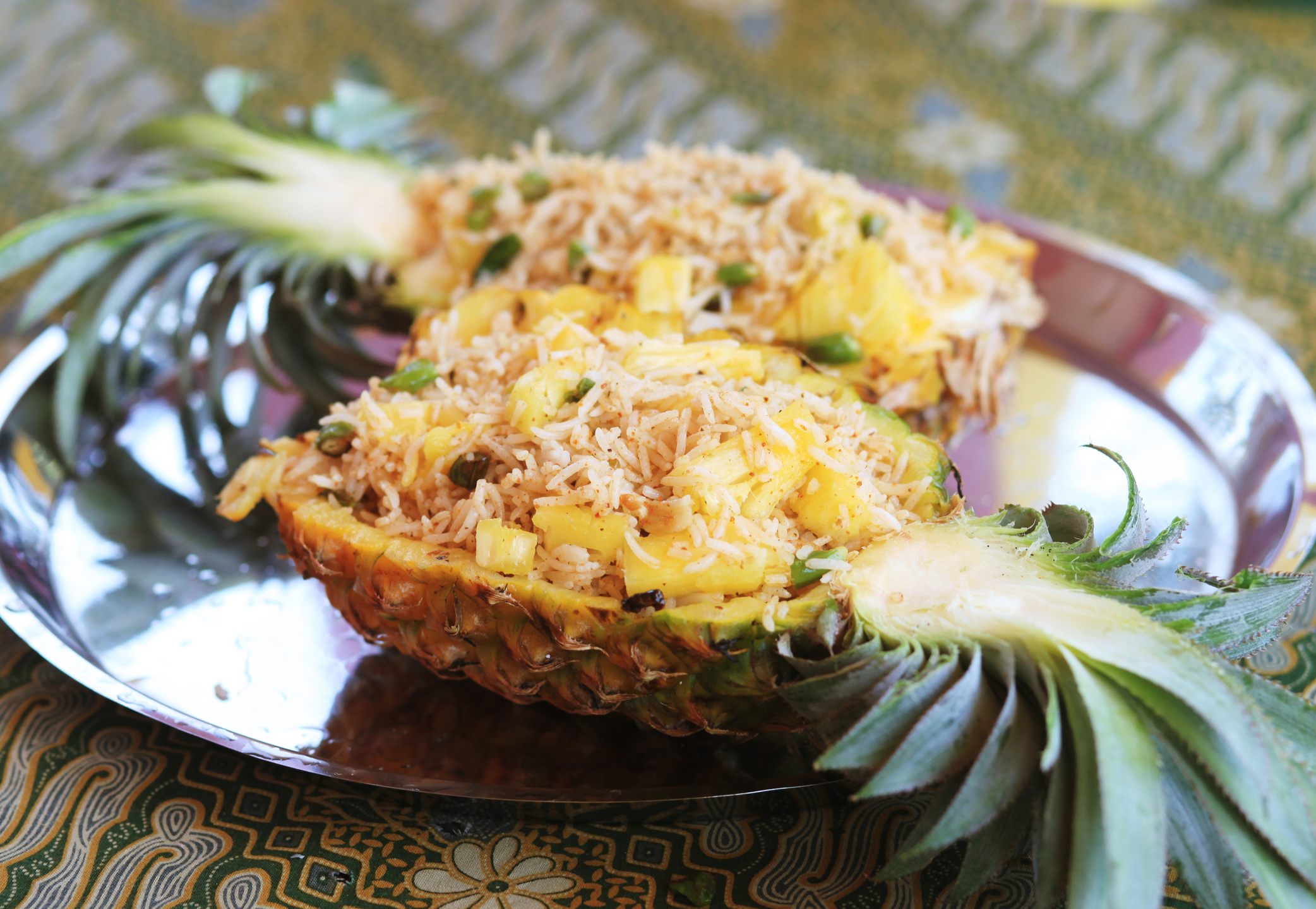 Camarones con piña