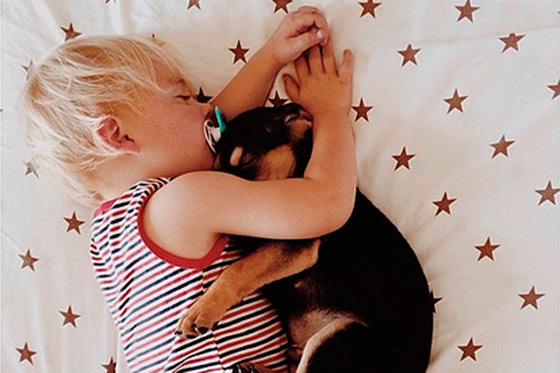 La amistad más tierna del mundo entre un bebé y un cachorrito
