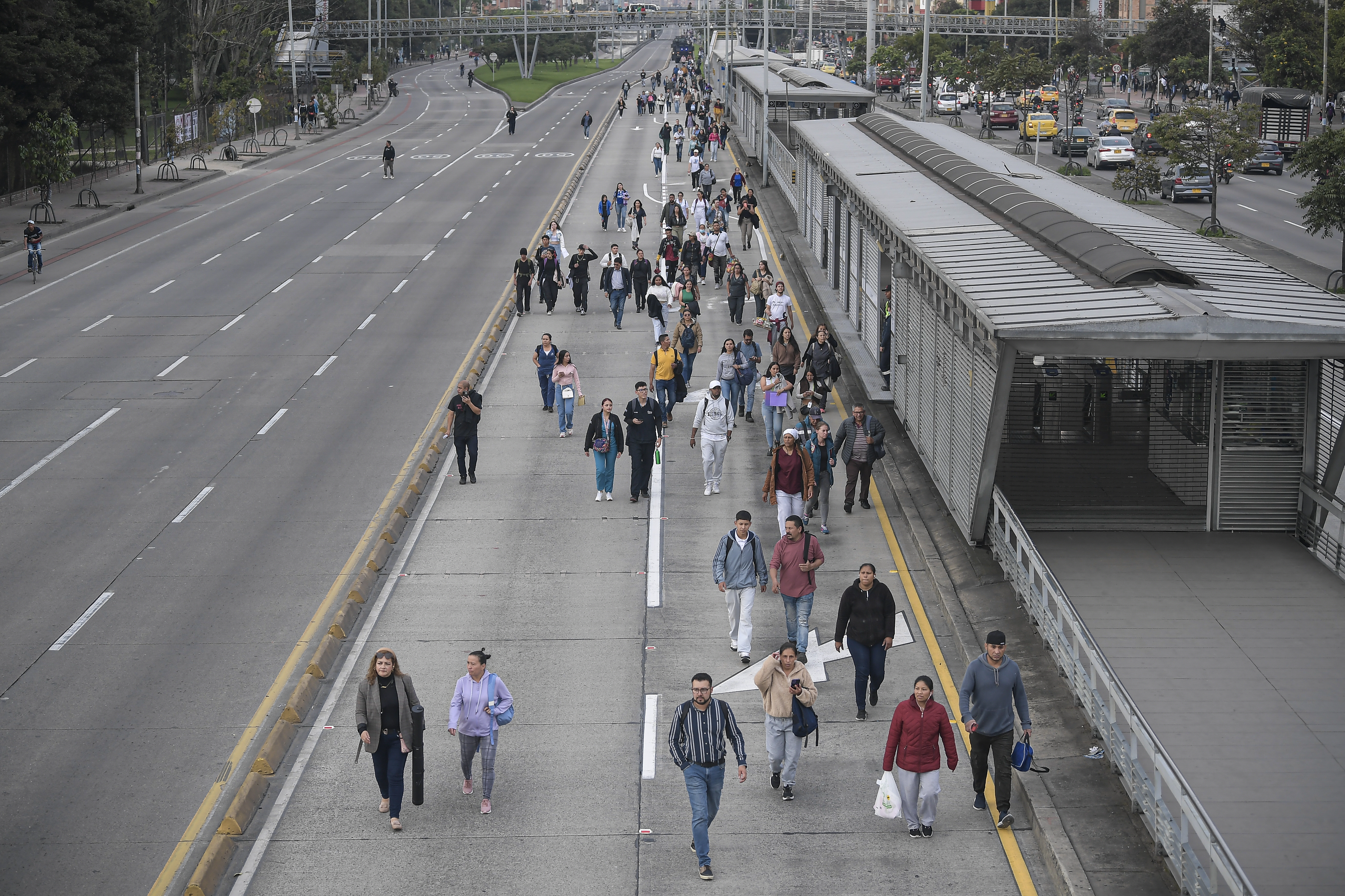Manifestación Universidad Nacional, Incendio Estación de Transmilenio