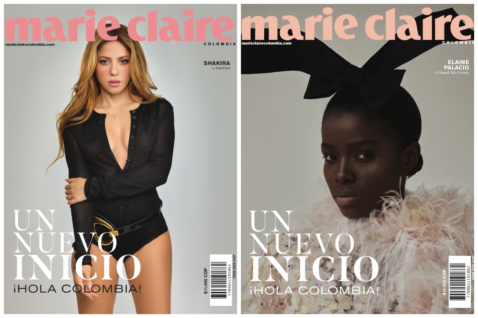 La cantante Shakira y la modelo Elaine Palacio fueron las dos portadas de mayo de la revista. / Cortesía Marie Claire