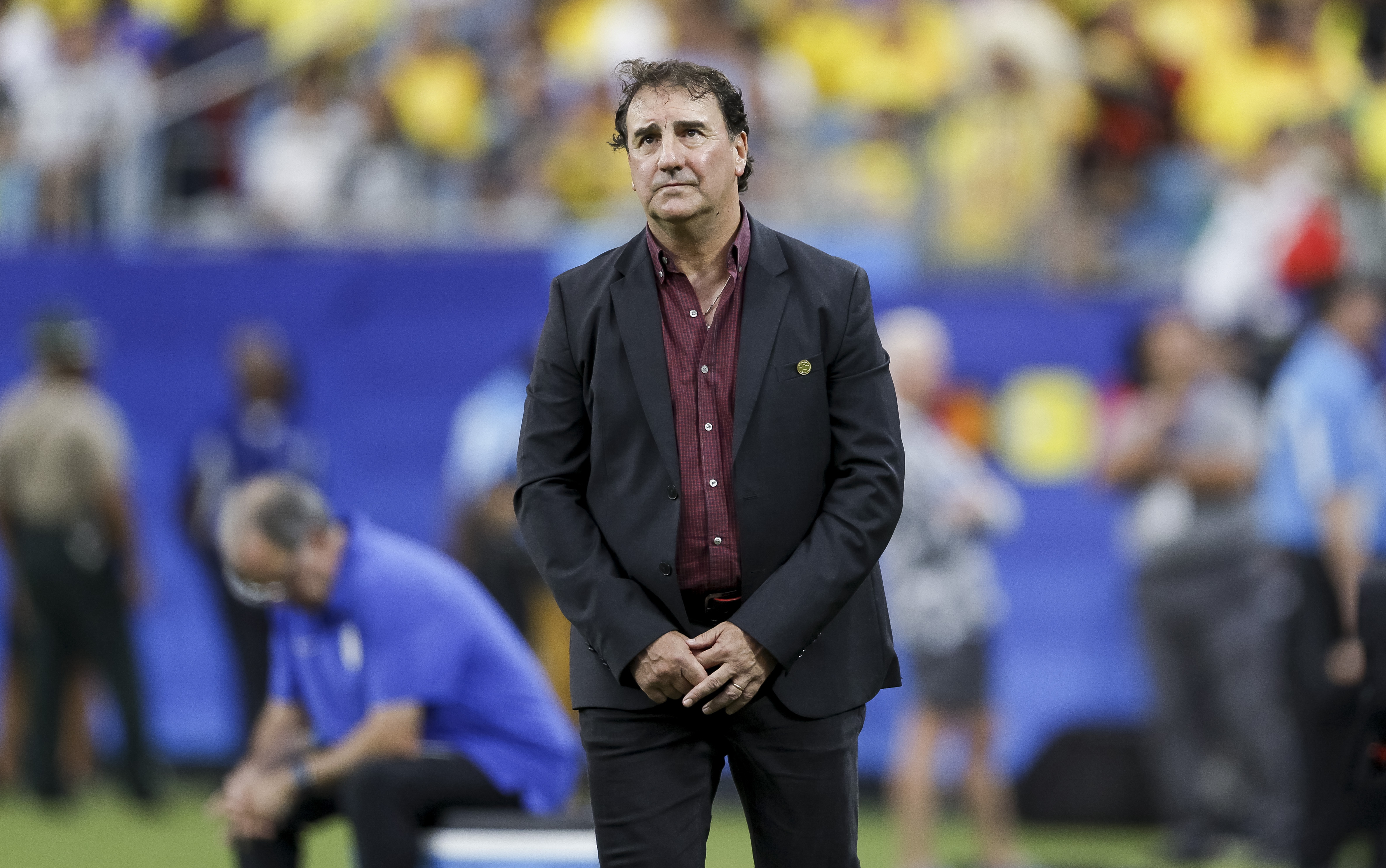 Charlotte (United States), 11/07/2024.- Colombia'Äôs head coach Nestor Lorenzo during the CONMEBOL Copa America 2024 semi-finals match between Uruguay and Colombia at Bank of America stadium in Charlotte, North Carolina, USA, 10 July 2024. EFE/EPA/ERIK S. LESSER