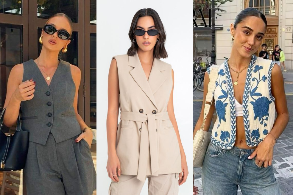 Boho, denim, buffer, elegante: los chalecos de moda para mujer este otoño 2024