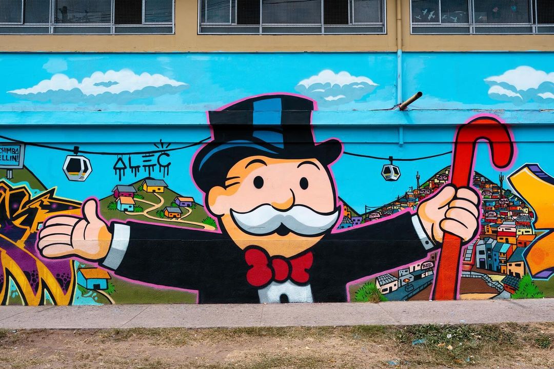 Este es el mural que realizó el artista estadounidense Alec Monopoly en Medellín (imágenes)