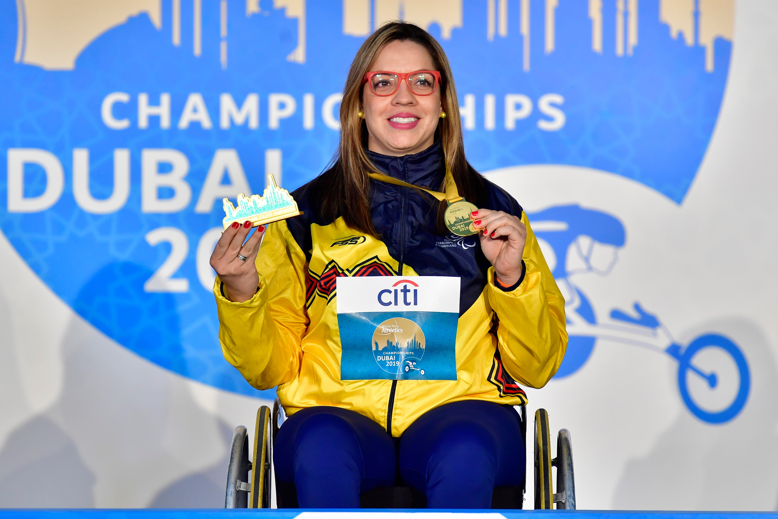 Érica Castaño ganó la medalla de bronce en lanzamiento de disco F52. / CPC