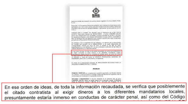 Denuncia en la Procuraduría