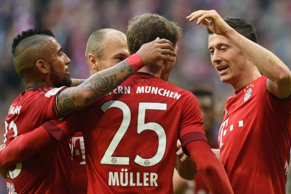 Los jugadores del Bayern Múnich celebran su victoria ante el Stuttgart. / AFP