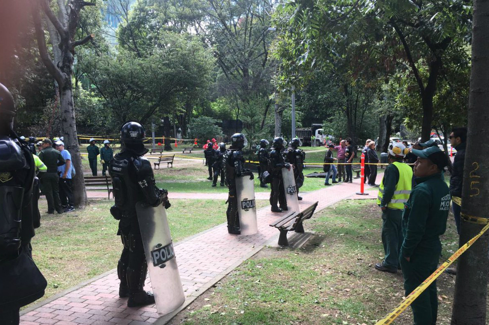 Tala de árboles del parque Japón, en el oriente de Bogotá, se hizo con presencia del Esmad