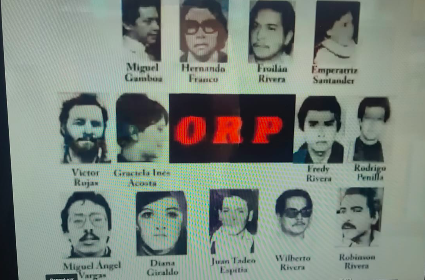 Este es el organigrama de la ORP que el Ejército reveló a los medios, tras la investigación por el secuestro y muerte de la Gloria Lara. Foto fue tomada del documental de Canal Capital: Hagamos memoria, el caso de Gloria Lara. Emitido en noviembre de 2013.