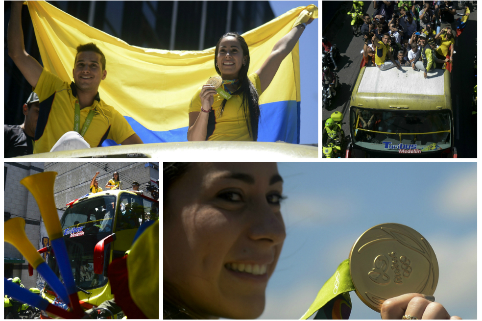 Así recibió Medellín a Mariana Pajón y Carlos Ramírez, medallistas en Río 2016