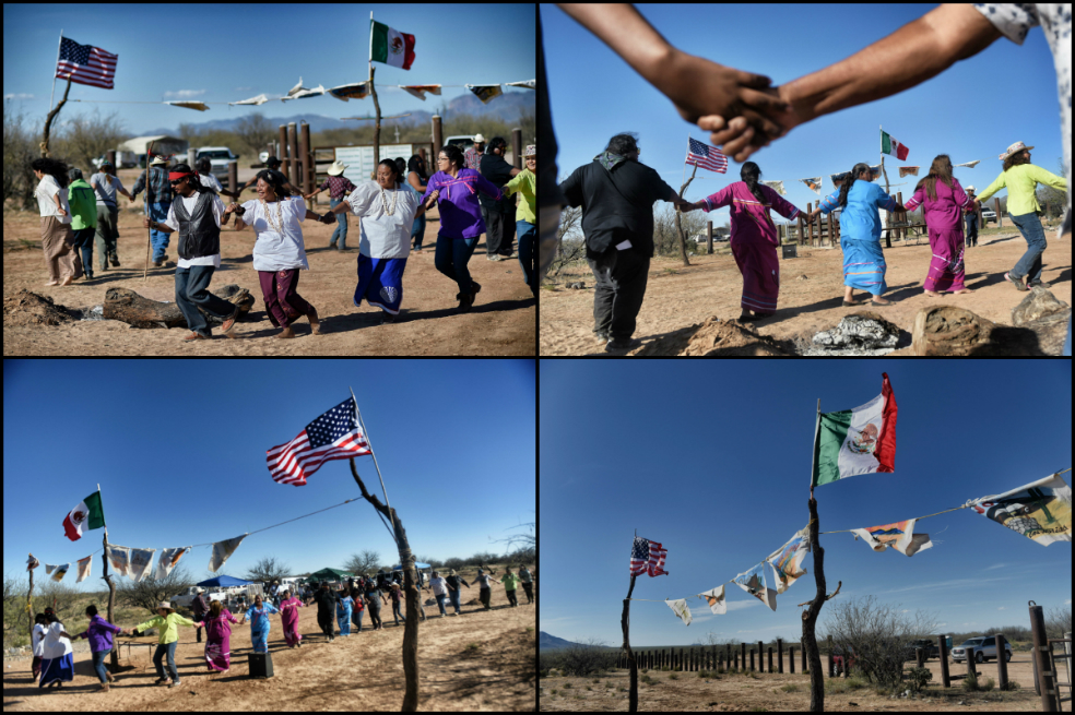 Tribu indígena que sería separada por el muro de Trump protestó contra el proyecto