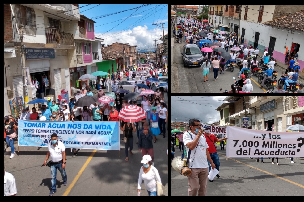 En fotos: Habitantes de Mercaderes (Cauca) marcharon para exigir agua potable