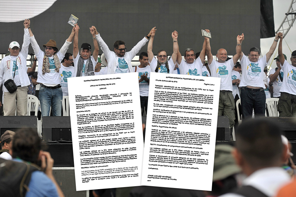Superintendencia autoriza incluir a la FARC en sistema financiero