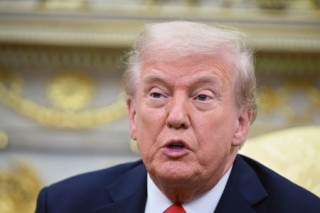 US President Donald Trump speaks as he meets with Finnish President Alexander Stubb in the Oval Office of the White House in Washington, DC, on October 9, 2025. (Photo by Jim WATSON / AFP)