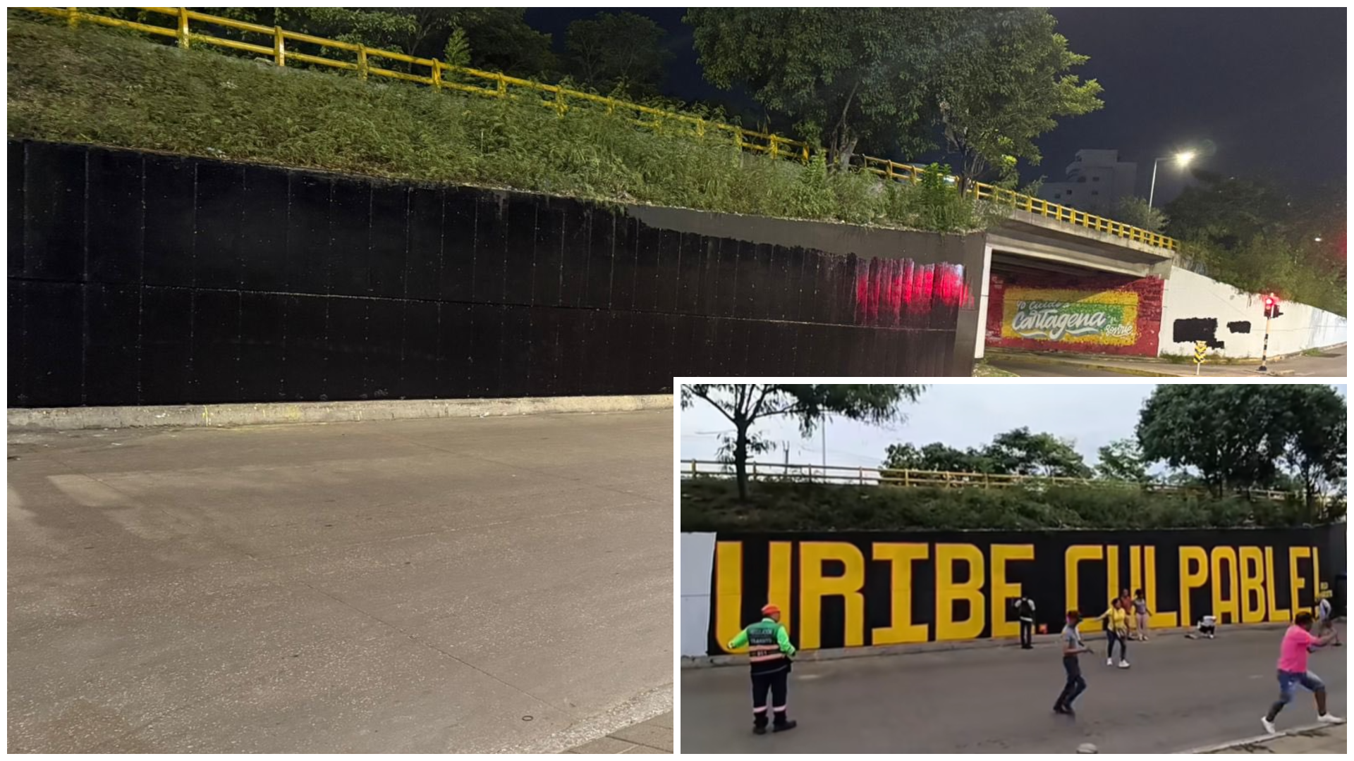 Polémica en Cartagena porque borraron mural que decía “Uribe culpable”
