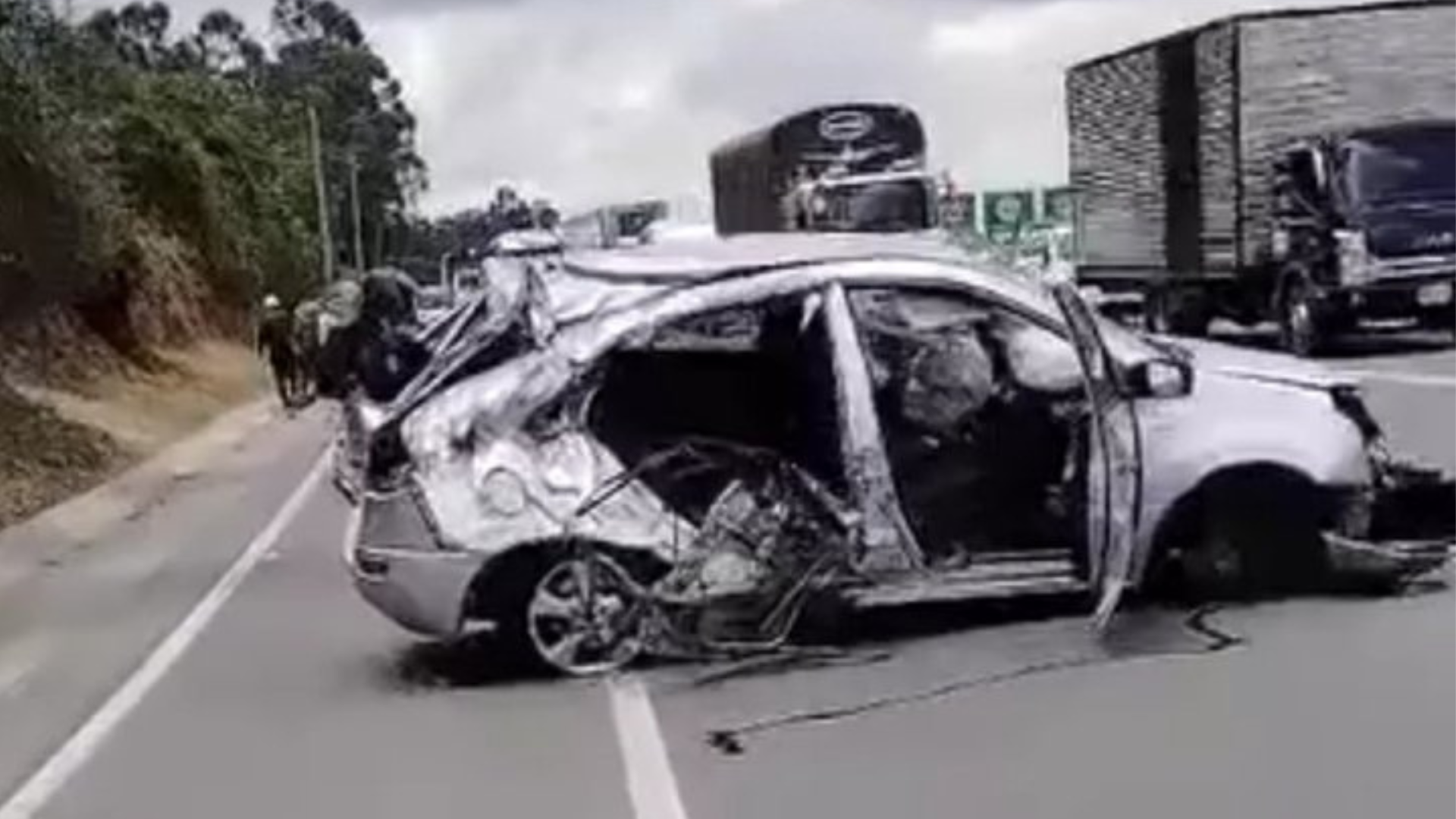 Video: Cámara captó el fuerte accidente en la vía Bogotá-Chía que dejó un muerto