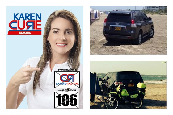 Las fotos de Karen Cure, la congresista de Bolívar señalada de abusar de las playas de Cartagena