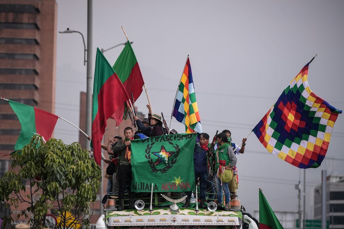 En imágenes: la Guardia Indígena del Cauca lideró las marchas en Bogotá