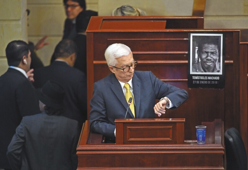 El senador Jorge Robledo fue el encargado para ejercer el derecho de réplica por parte de la oposición durante la instalación de la legislatura. / Óscar Pérez