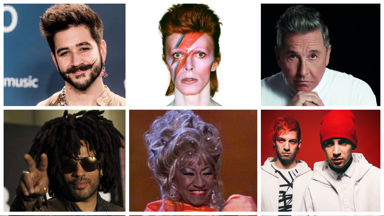 Camilo, David Bowie, Ricardo Montaner, Lenny Kravitz, Celia Cruz y Twenty One Pilots son algunos de los artistas presentas sus producciones este viernes 24 de mayo.