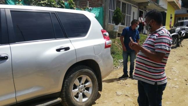 Así quedó la camioneta en la que se movilizaba Feliciano Valencia cuando fue interceptado por supuestas organizaciones afines a las antiguas Farc / Archivo particular.