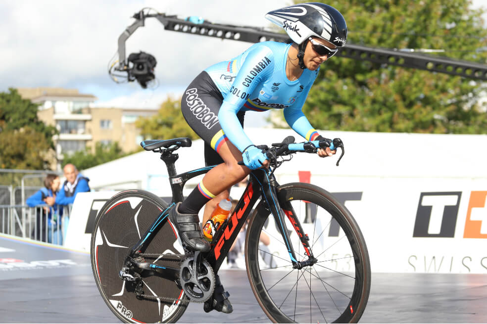 Daniela Soler fue la primera colombiana en competir en el Mundial de Ruta 2019, en Yorkshire