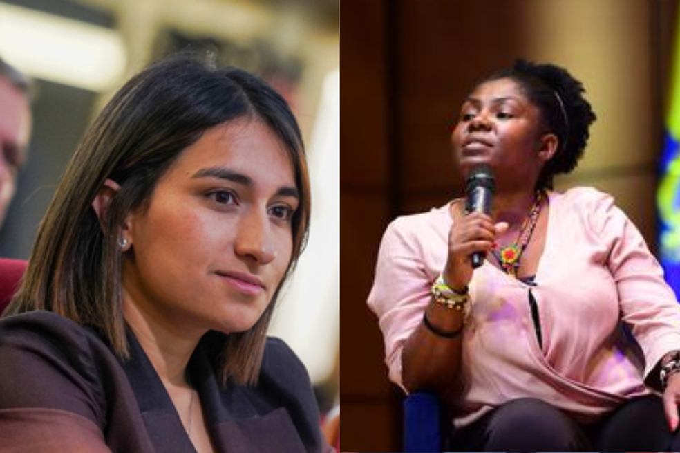 Laura Sarabia, la directora del Departamento Administrativo de la Presidencia, y la vicepresidenta Francia Márquez.