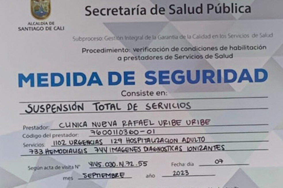 ¿Por qué cerraron la clínica Rafael Uribe Uribe en Cali?