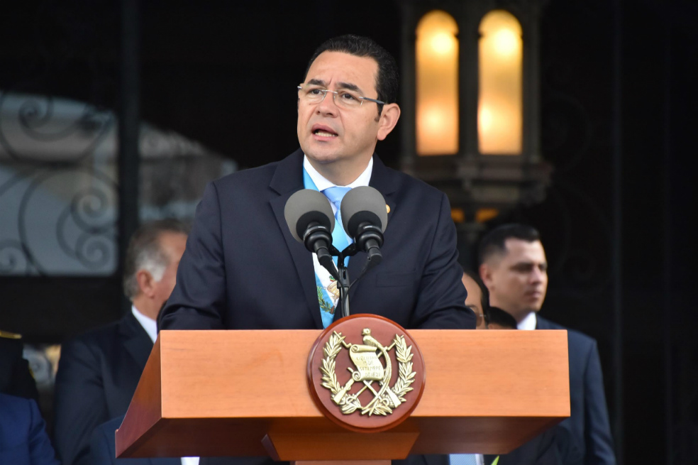 Jimmy Morales dice que ningún organismo internacional puede socavar la paz