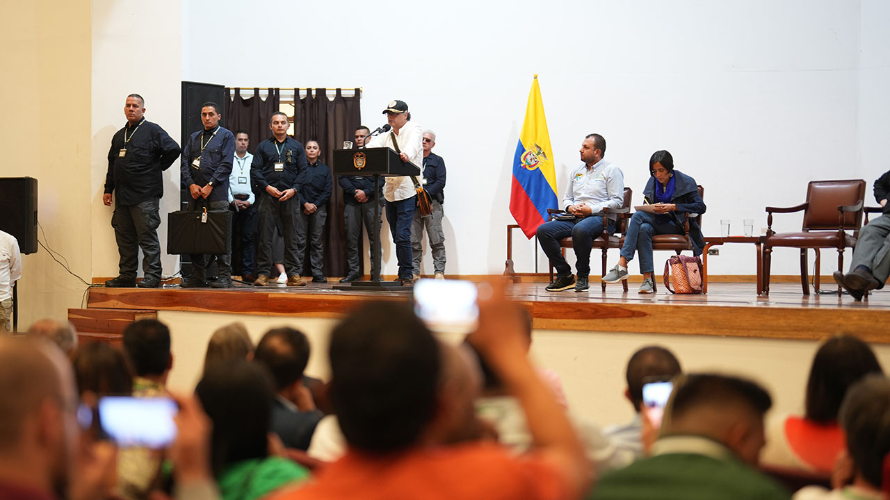El presidente Gustavo Petro durante el encuentro Regional del Suroeste Antioqueño en Jericó.