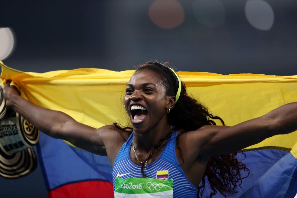  Caterine Ibargüen, carta colombiana en el Mundial de Londres 2017. / EFE