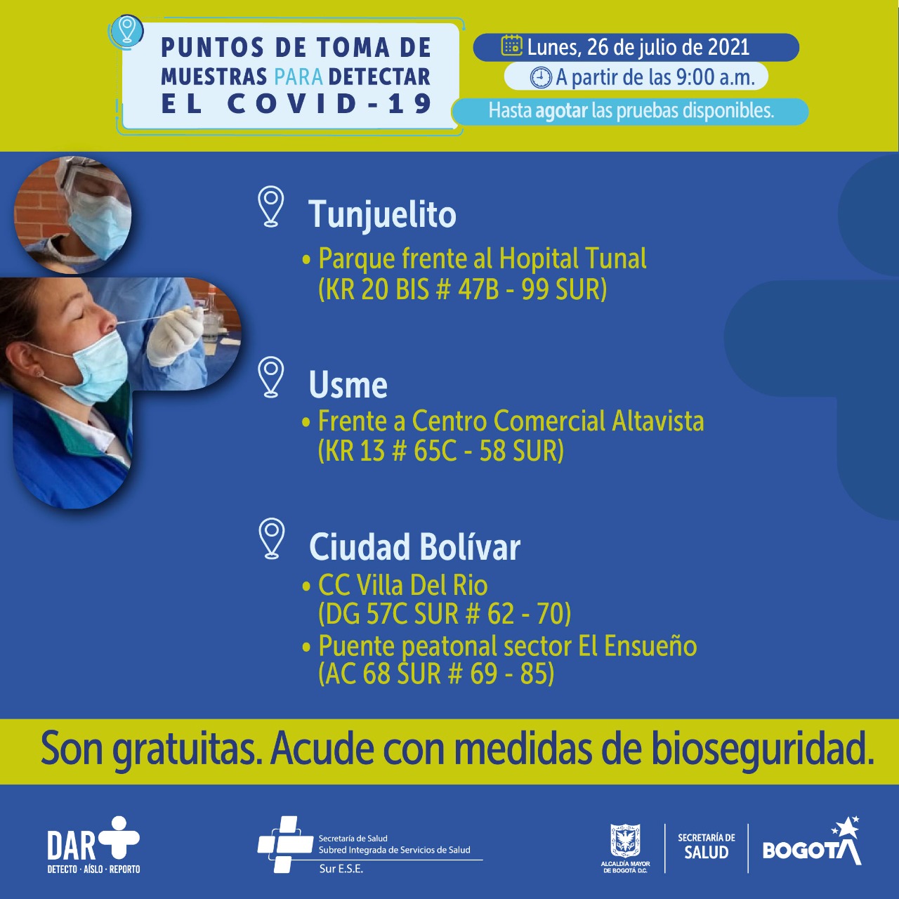 Pruebas Covid gratuitas