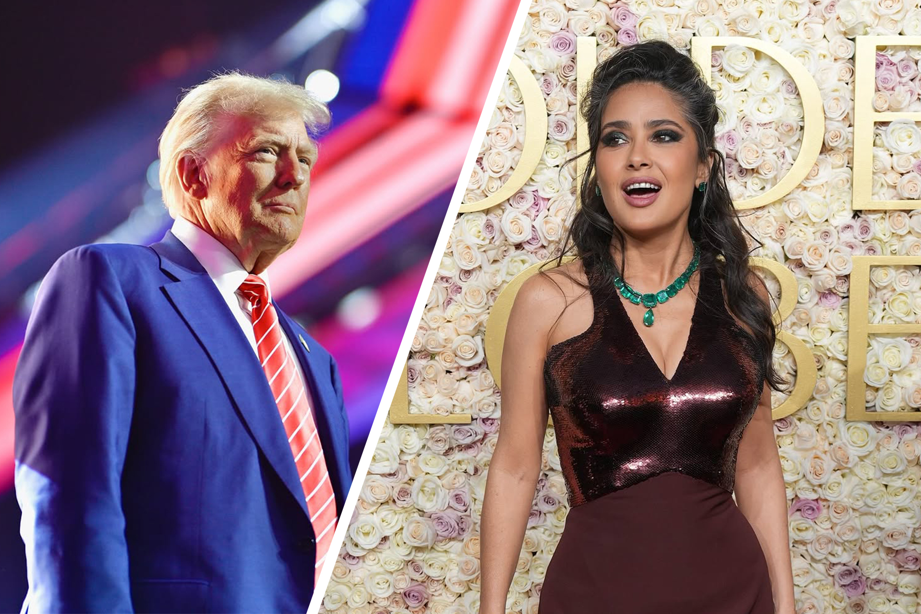 Donald Trump pretendió a la actriz mexicana Salma Hayek. ¿Qué pasó entre ellos?