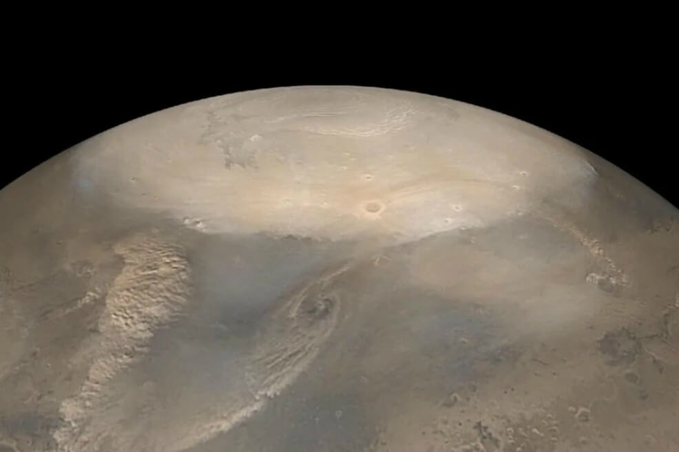 Descubren que Marte tiene una inmensa capa de hielo oculta en su polo norte