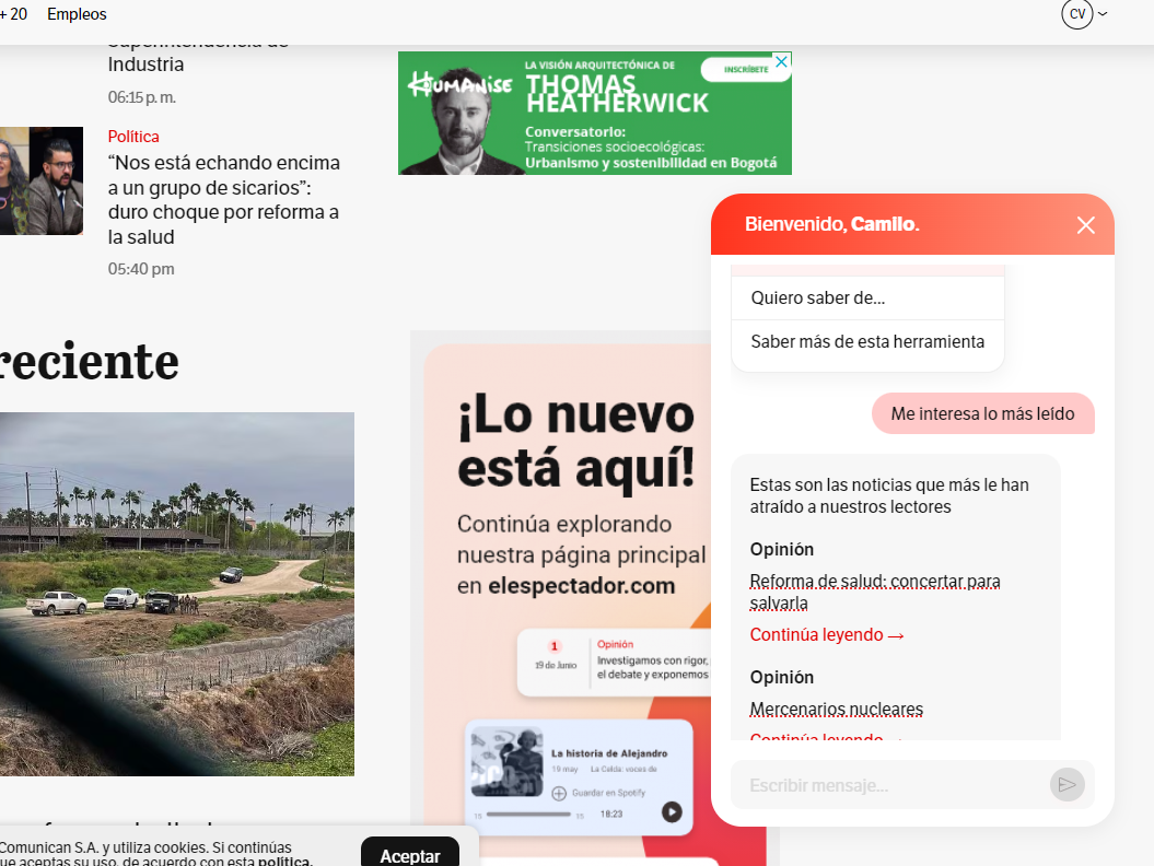 ChatBot El Espectador