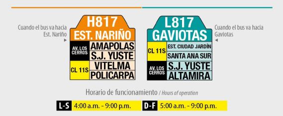 Estos serán los ruteros con los que podrá identificarse la nueva ruta del Sitp.