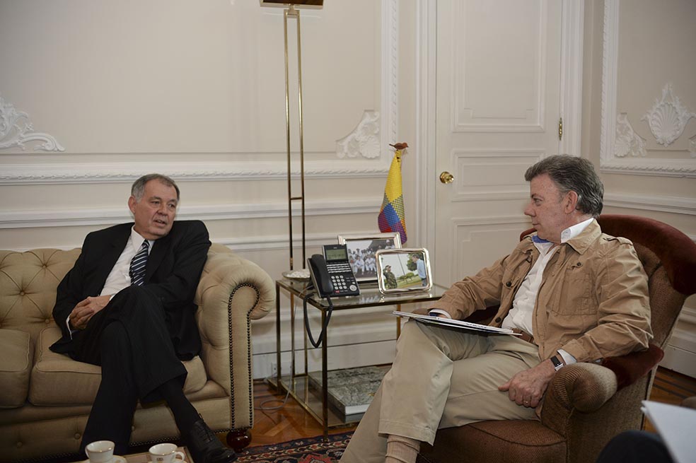 El presidente Juan Manuel Santos y el procurador Alejandro Ordóñez reunidos. / SIG