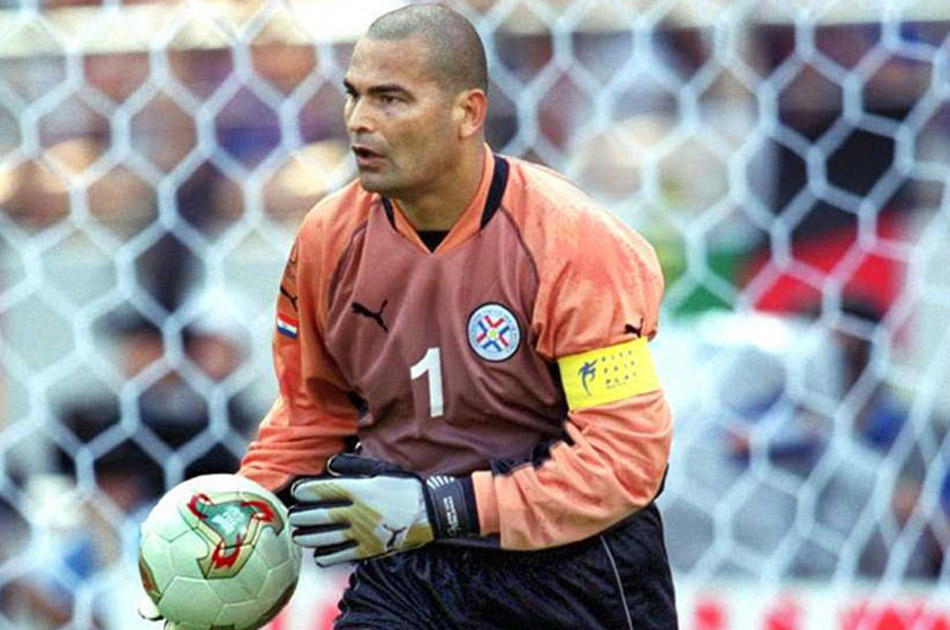 José Luis Chilavert con la selección de Paraguay.