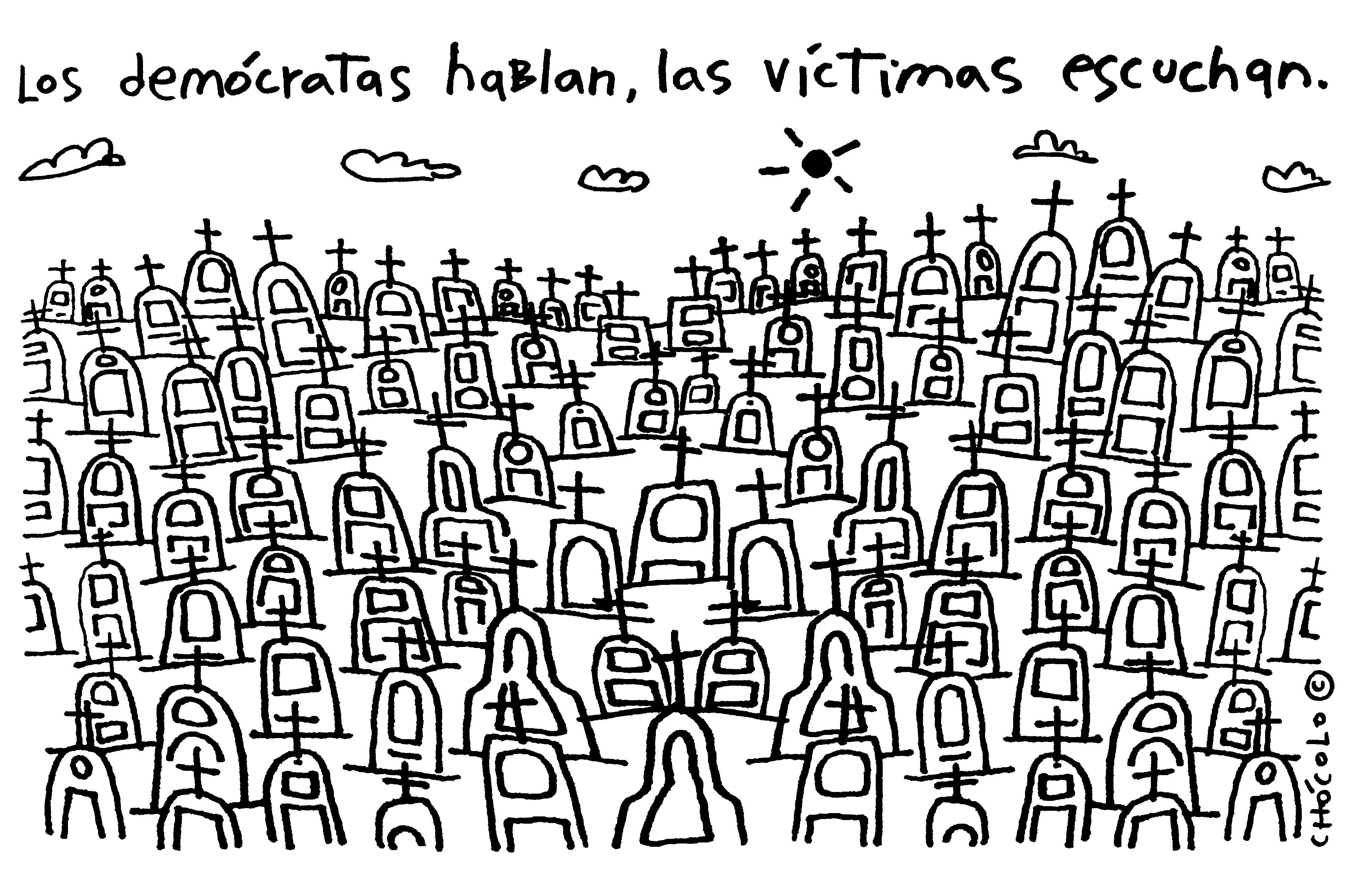 Los demócratas hablan, las víctimas escuchan