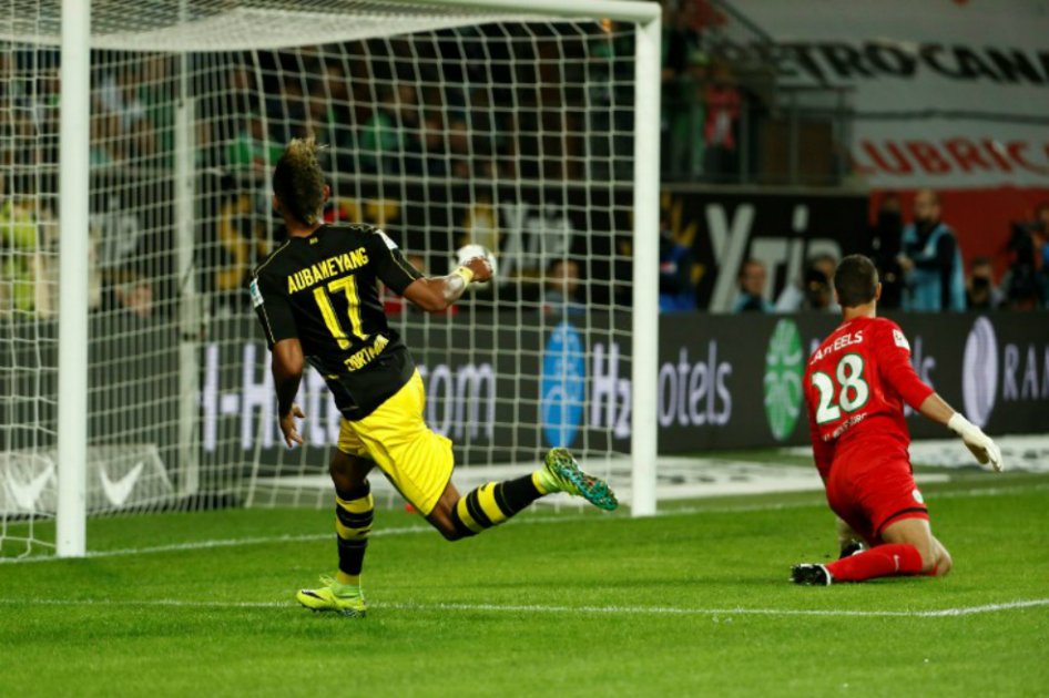 La destacada definición de Aubameyang en la goleada del Dortmund sobre Wolfsburgo