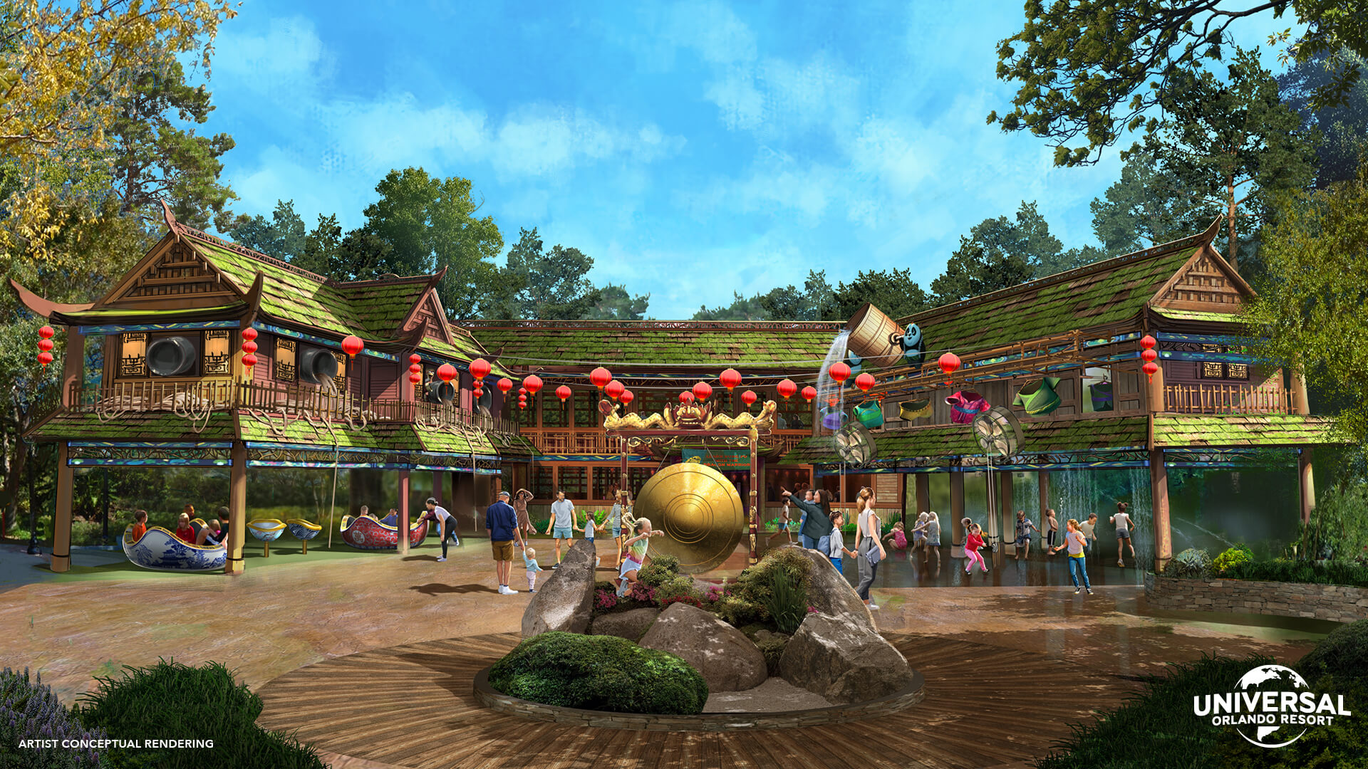 Campamento de entrenamiento de Po, de Kung Fu Panda en DreamWorks Land en Universal Orlando Resort.