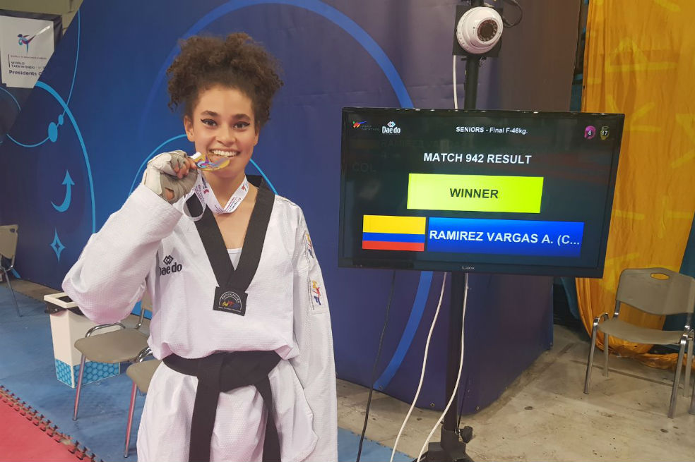 Andrea Ramírez ganó su segunda Copa Mundo de Taekwondo