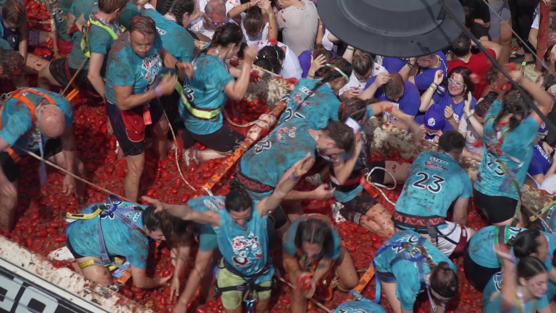Así se vio la tradicional Tomatina en Buñol (España)