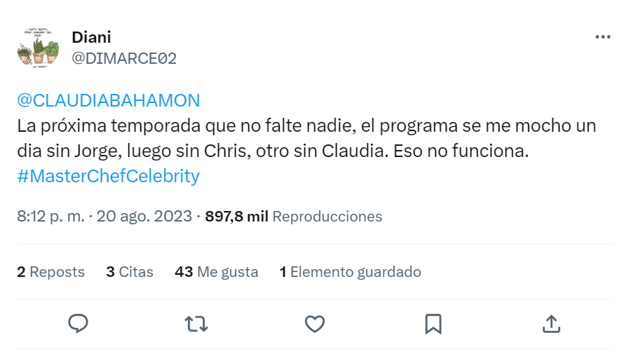 Claudia Bahamón y su enojo por críticas a ‘MasterChef Celebrity’: “Tengan empatía”