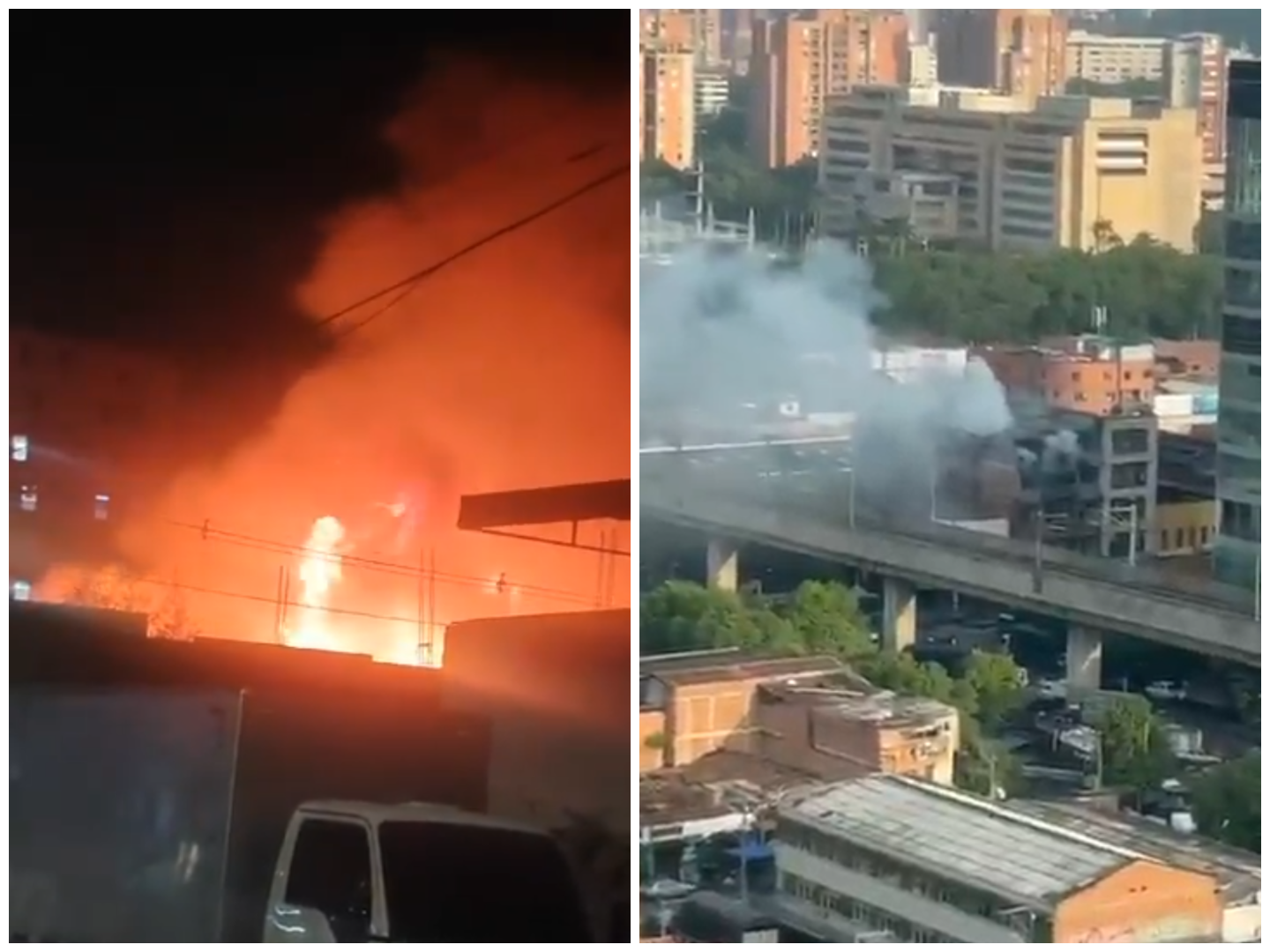 Un muerto dejó incendio en bodega de madera; bomberos siguen en labores de control