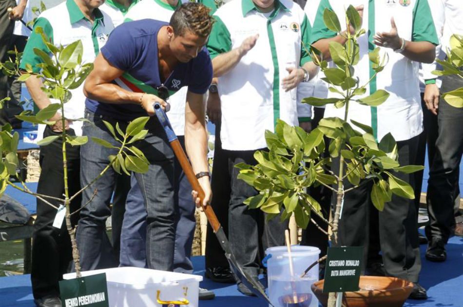 Cristiano Ronaldo defiende los manglares indonesios en la isla de Bali