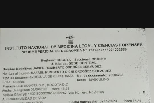 Necropsia Javier Ordóñez 1