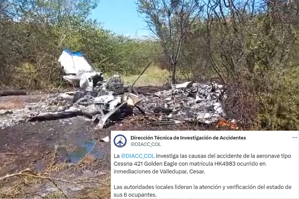 Accidente de avioneta ambulancia en Valledupar deja una persona muerta