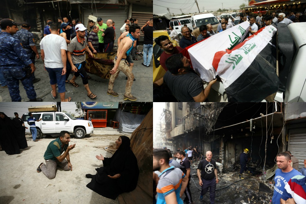 Rostros del horror y desconsuelo en Irak tras atentado suicida