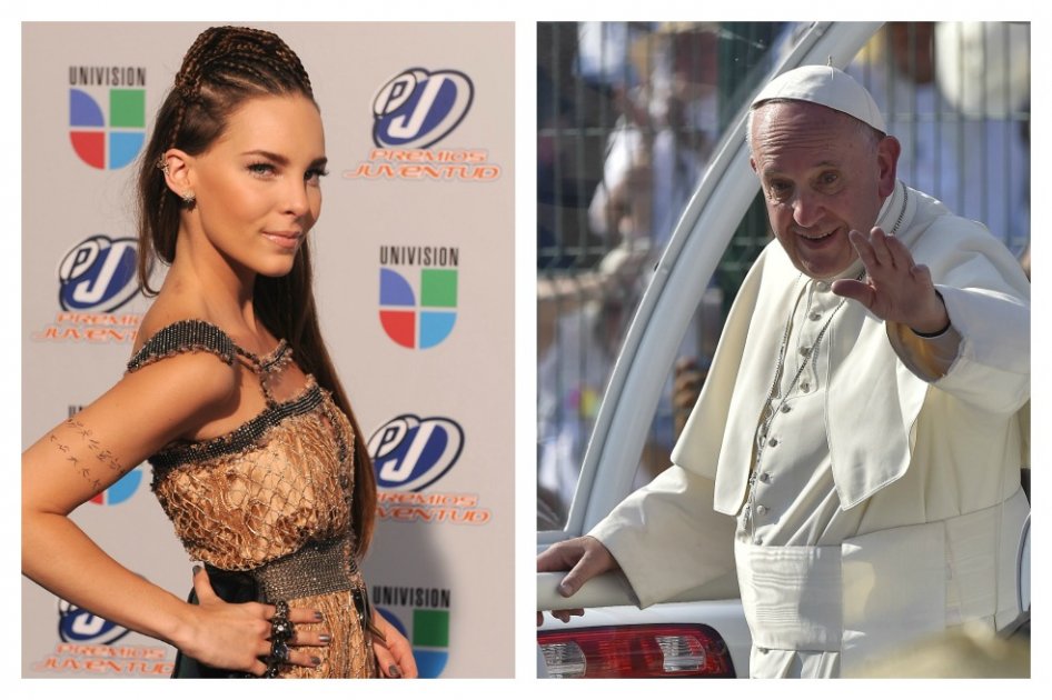 La cantante Belinda y el papa Francisco.